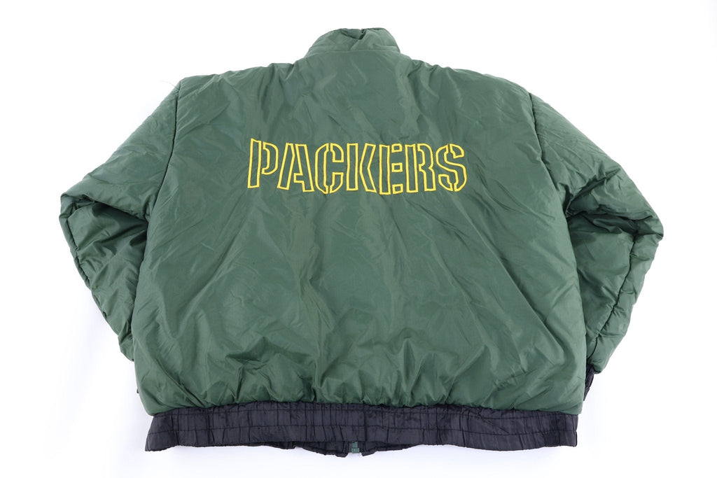 Vintage Green Bay Packers Football Full Zip Puffer Jacket product image 3