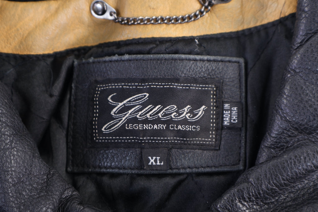 Vintage Guess Full Zip Leather Coat product image 3