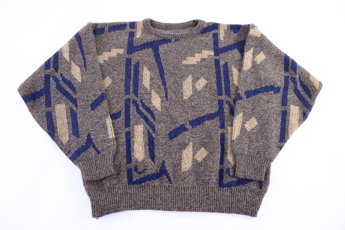 Vintage Multipatterned Knit Sweater