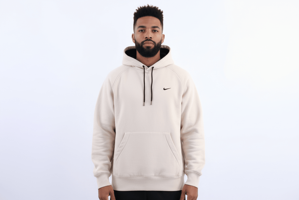 Vintage Nike Embroidered Logo Cream Pullover Hoodie product image 1