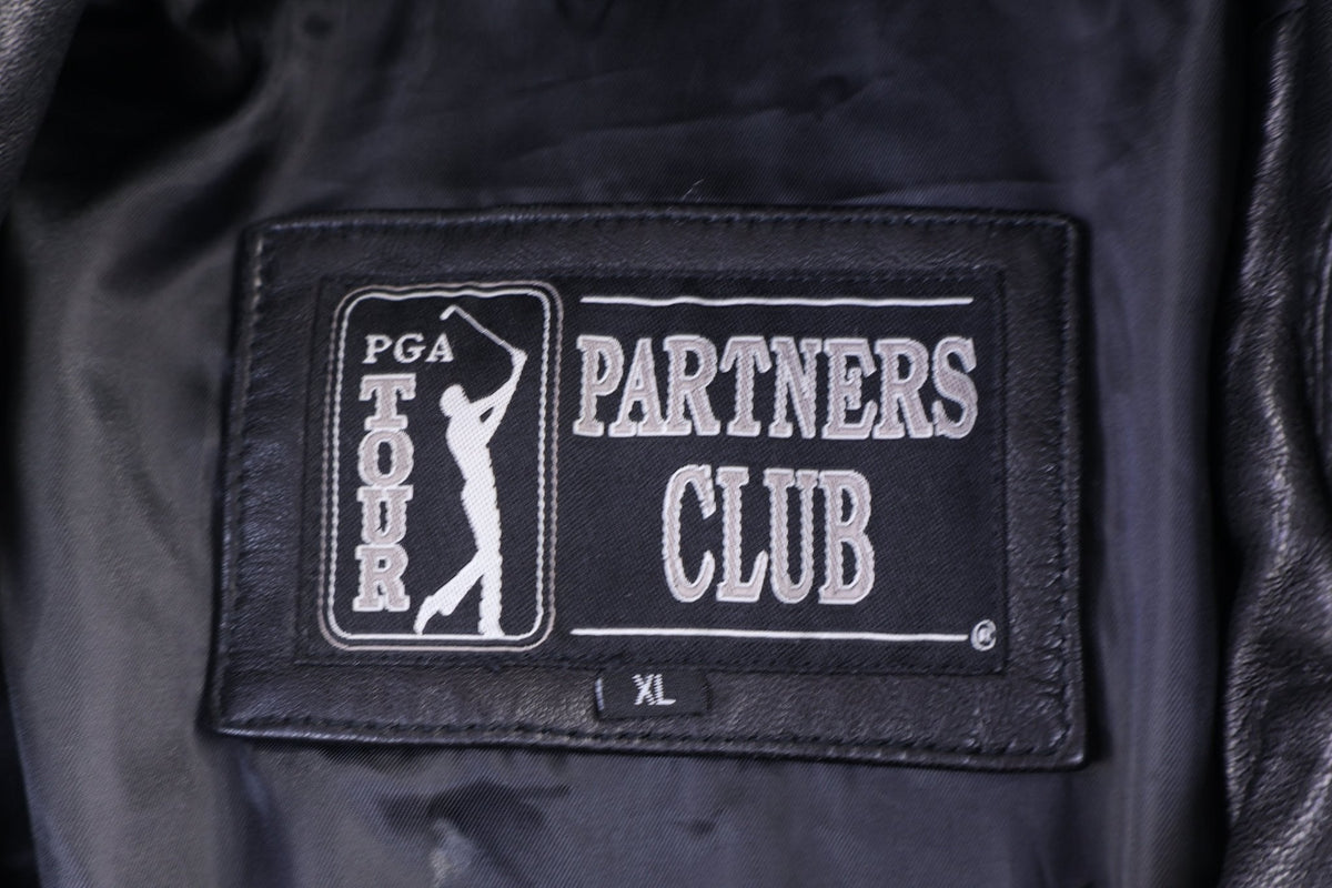 Vintage Partners Club Black Full Zip Leather Jacket product image 3