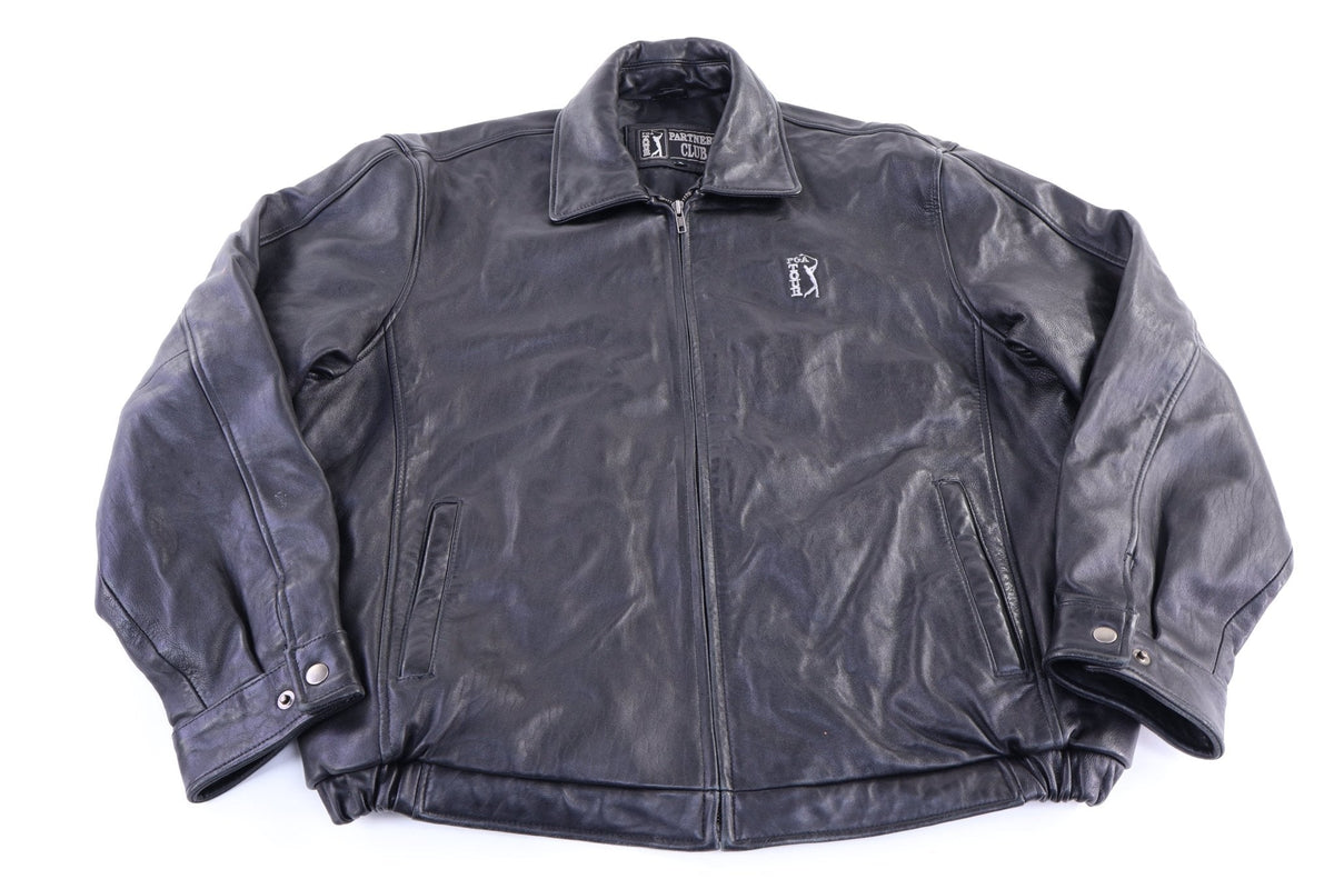 Vintage Partners Club Black Full Zip Leather Jacket product image 1