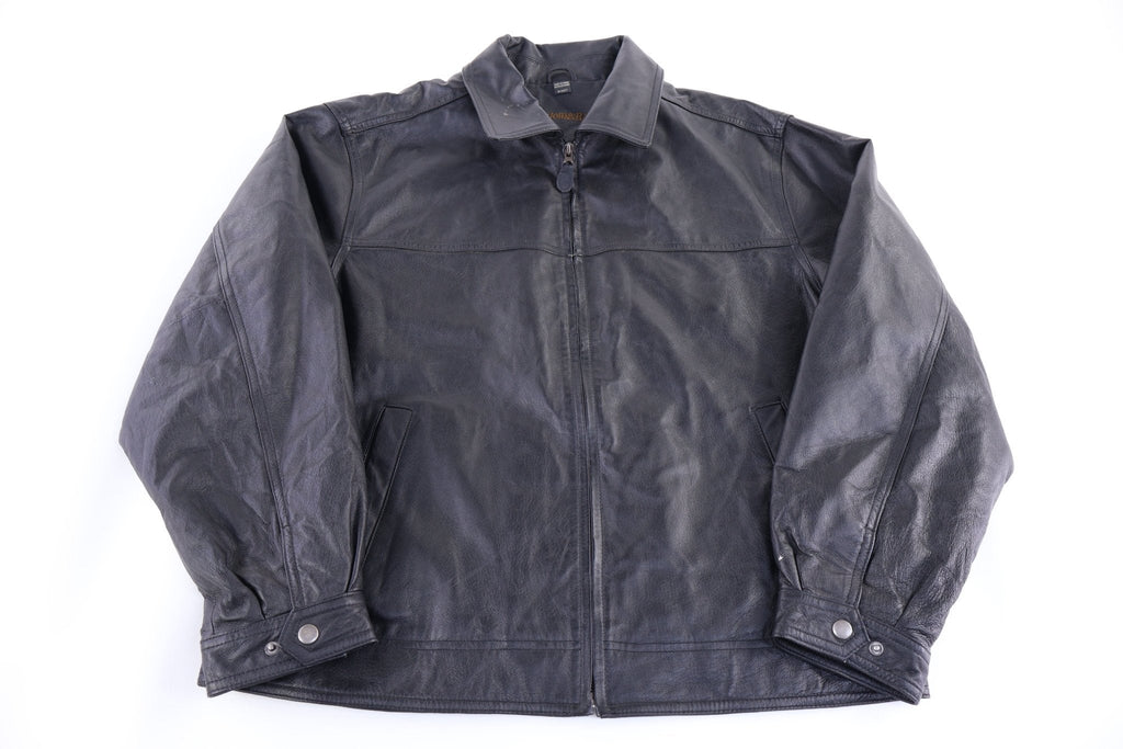 Vintage St. Johns Bay Black Full Zip Leather Jacket product image 1