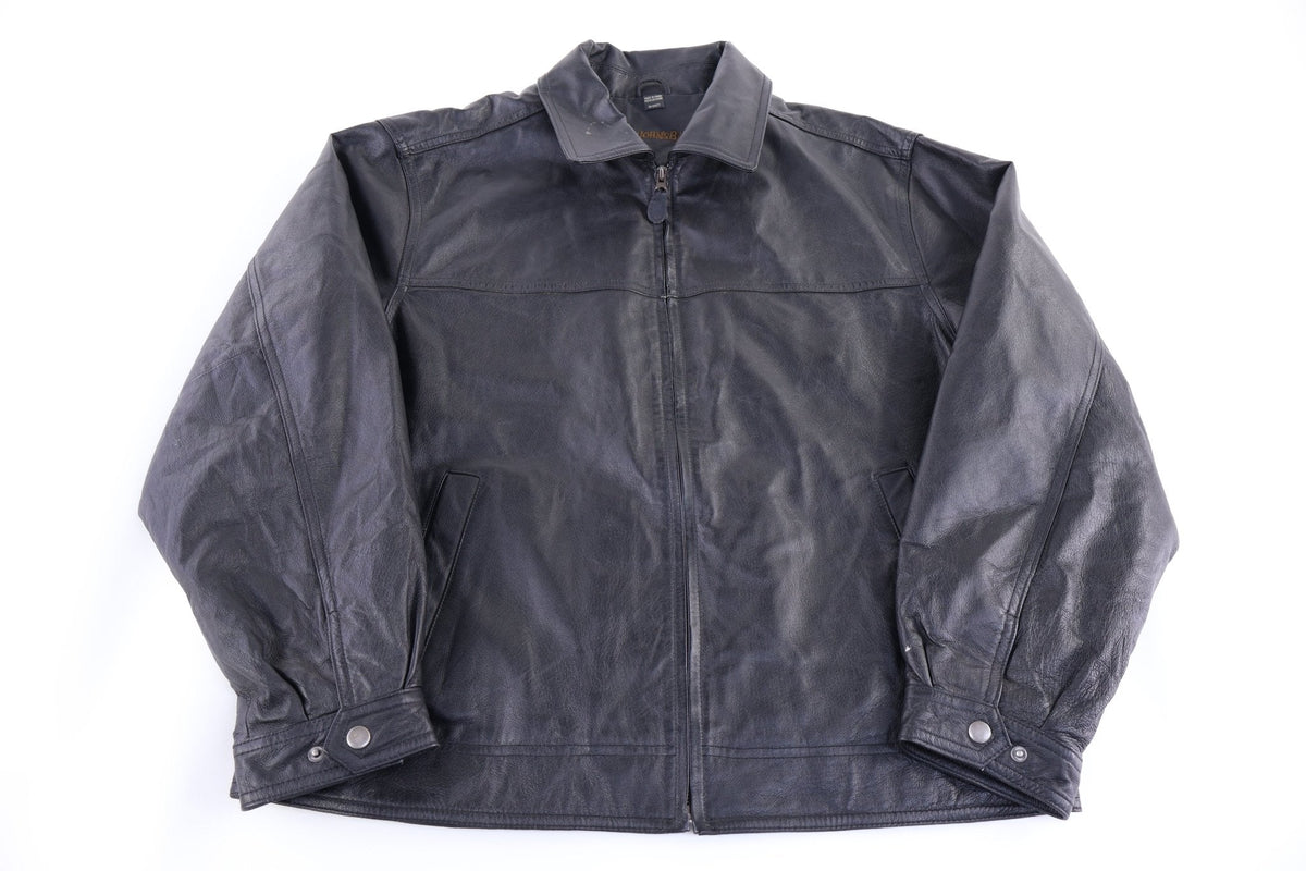 Vintage St. Johns Bay Black Full Zip Leather Jacket product image 1