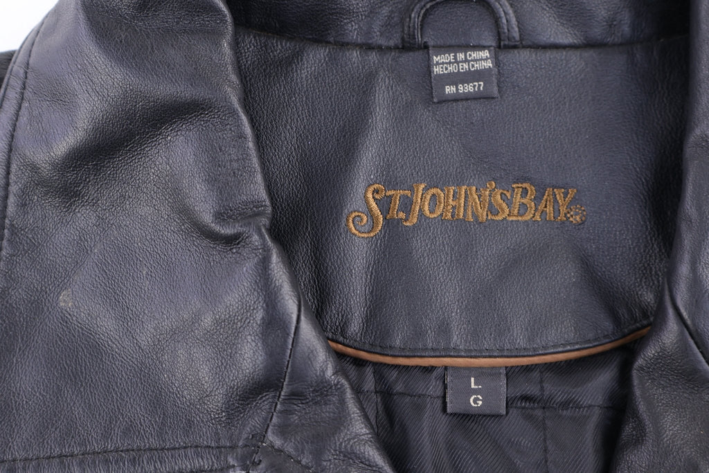 Vintage St. Johns Bay Black Full Zip Leather Jacket product image 3