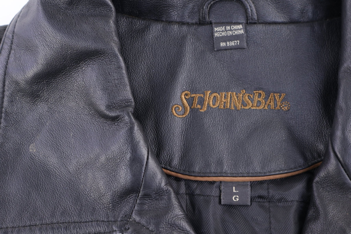 Vintage St. Johns Bay Black Full Zip Leather Jacket product image 3