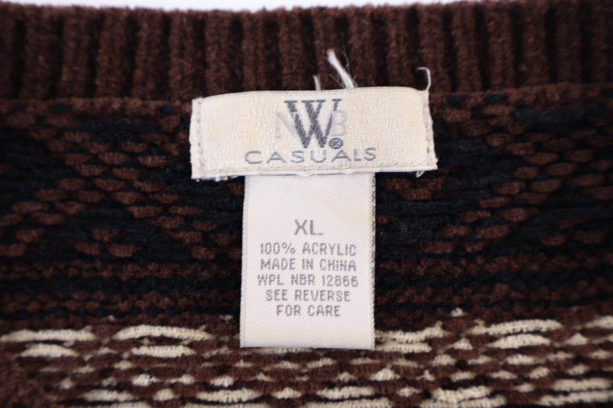 Vintage W Casuals Multipatterned Knit Sweater
