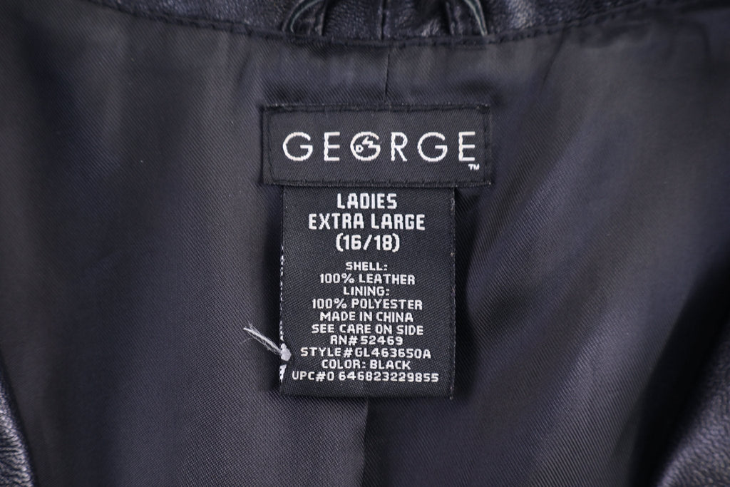 Women's George Black Full Zip Leather Jacket product image 3