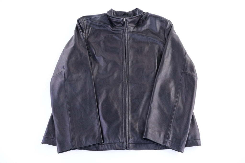 Women's George Black Full Zip Leather Jacket product image 1