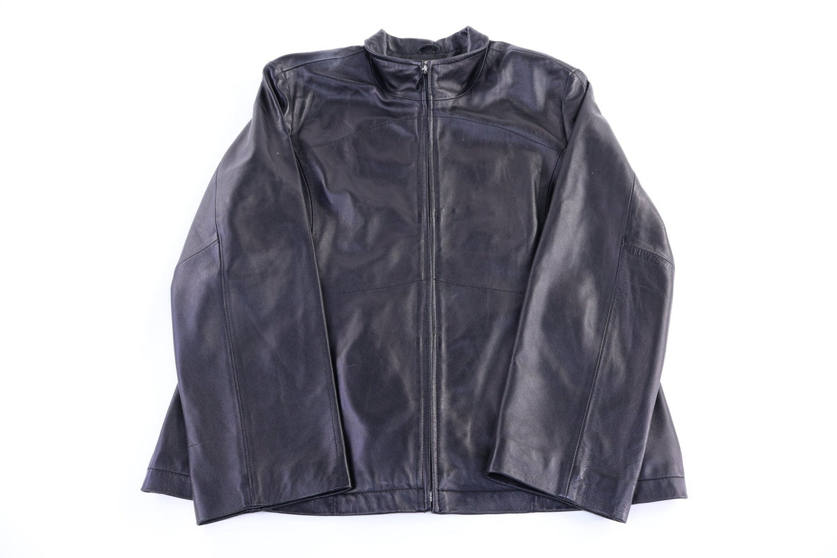Women's George Black Full Zip Leather Jacket product image 1