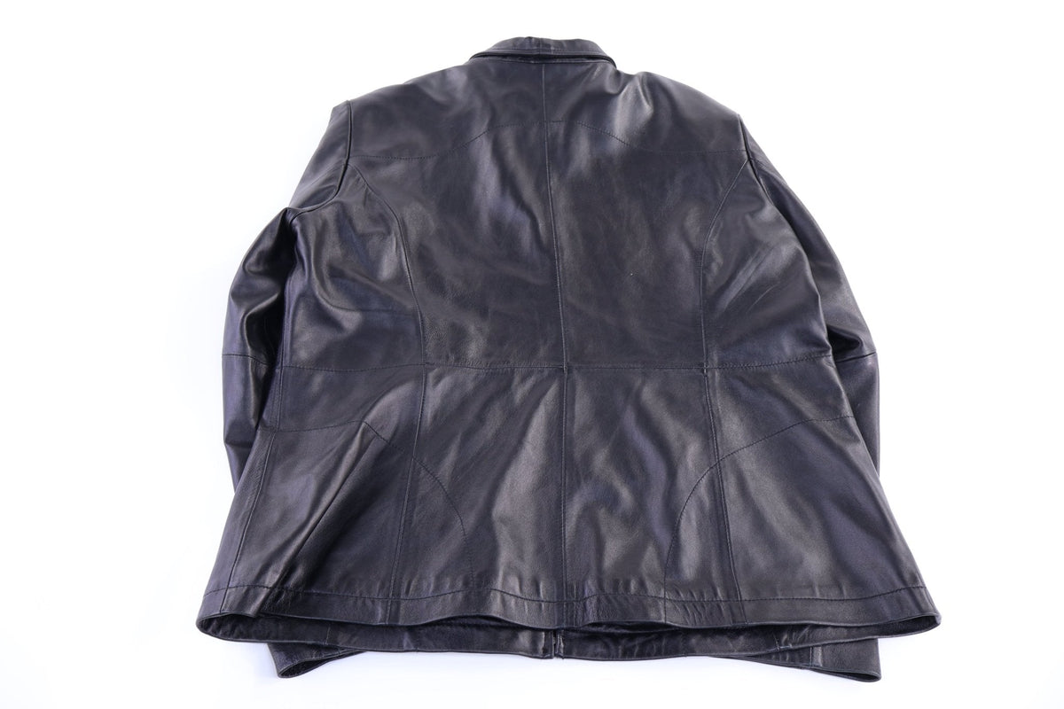 Women's George Black Full Zip Leather Jacket product image 2