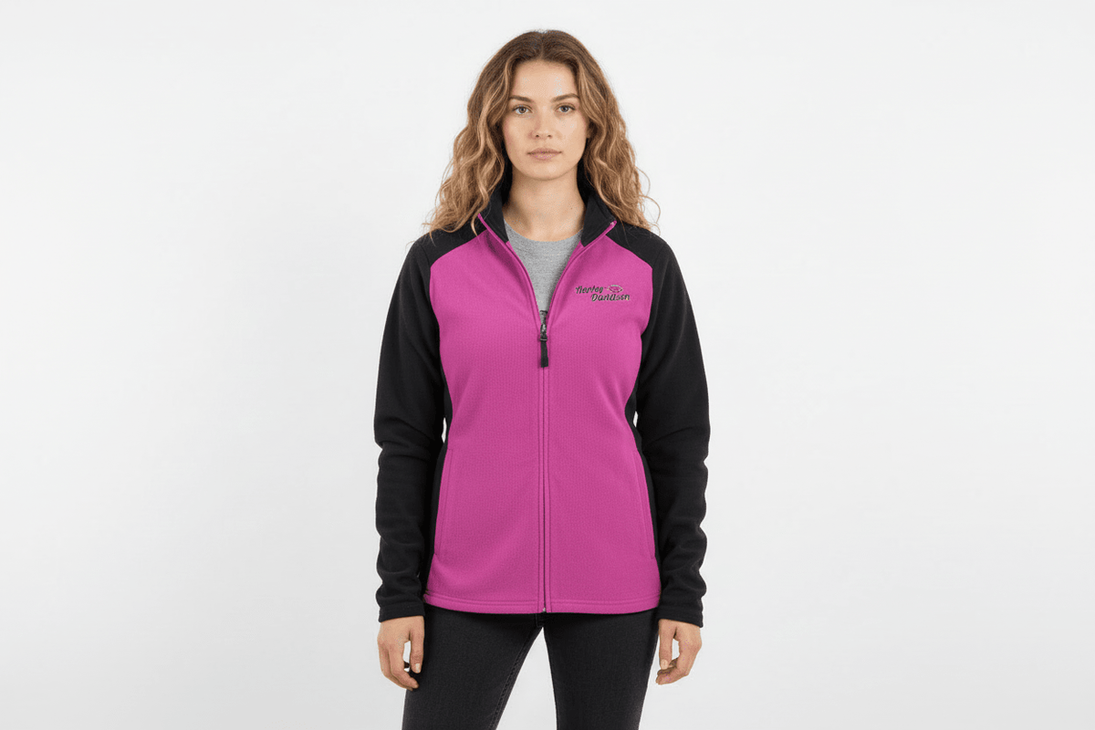 Women's Harley Davidson Motorcycles Full Zip Fleece Sweater