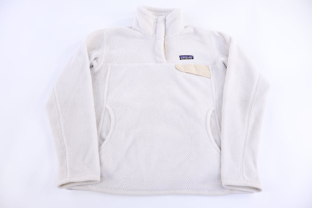 Women's Patagonia Logo Patch White Pullover Sweater