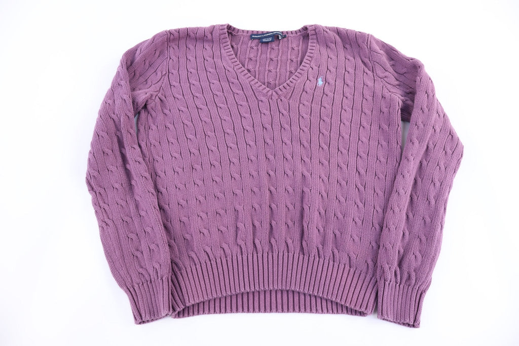 Women's Ralph Lauren Sport Purple Cable Knit Sweater