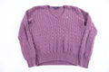 Women's Ralph Lauren Sport Purple Cable Knit Sweater