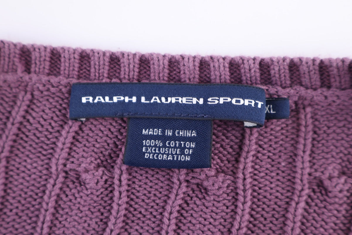 Women's Ralph Lauren Sport Purple Cable Knit Sweater