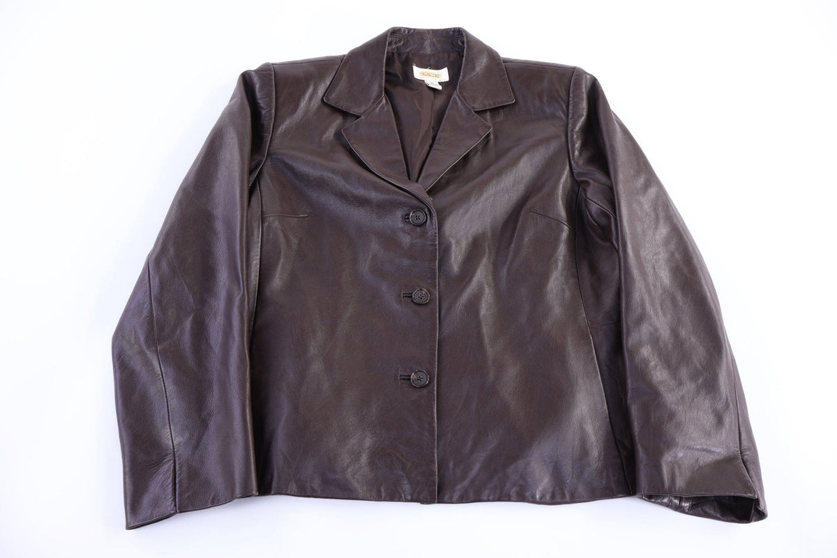 Women's Vintage Talbots Brown Leather Jacket product image 1